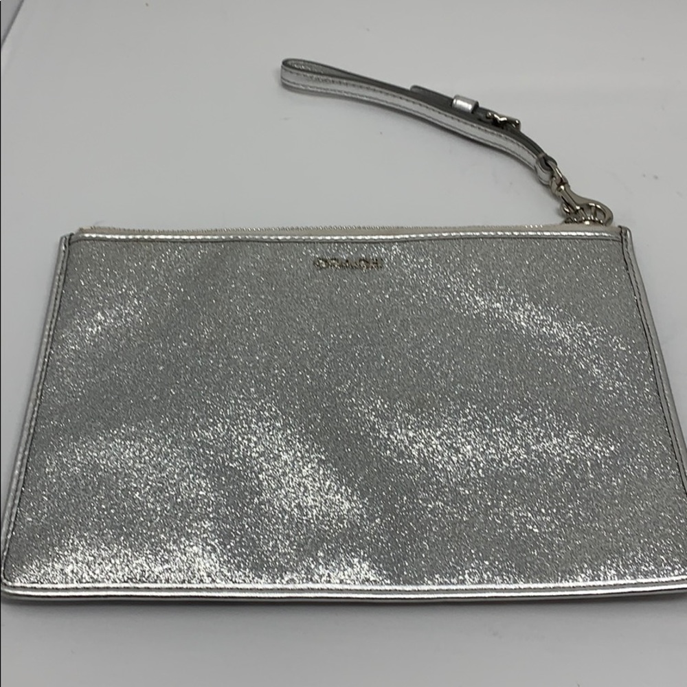 Coach Silver Glitter Wristlet - Picture 2 of 7